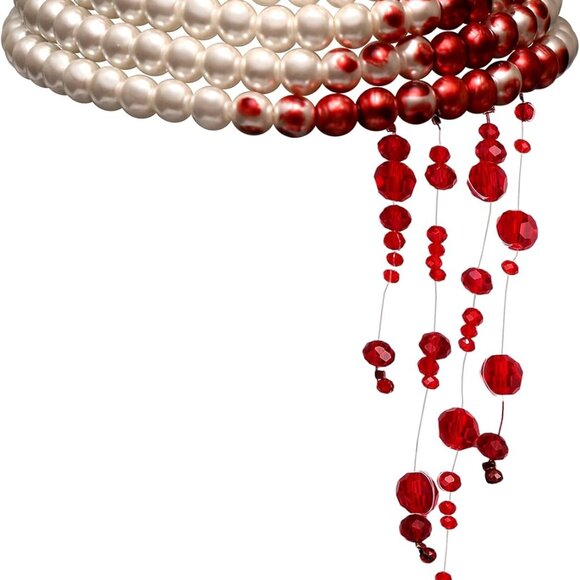 Jewelry - Elegant 4-Layer Blood Pearl Choker for Women - Spooky Halloween Jewelry Gift